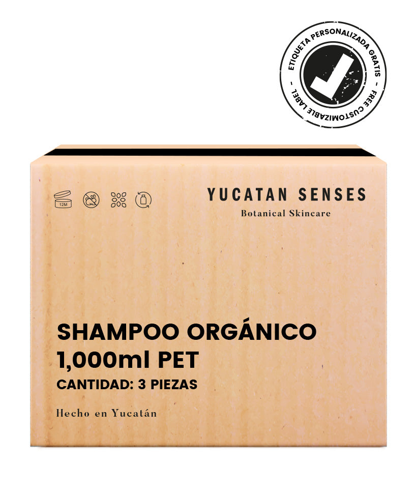 Caja con 3 Shampoos / 1000ml (Etiqueta personalizable)
