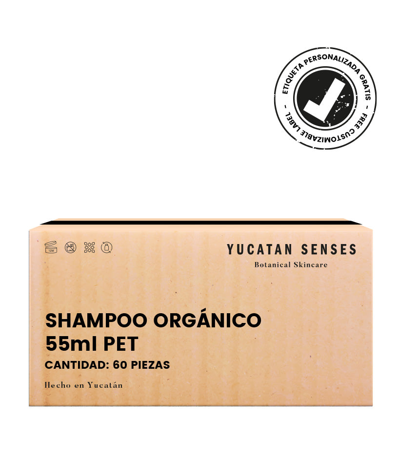 Caja con 60 Shampoos / 55ml (Etiqueta personalizable)